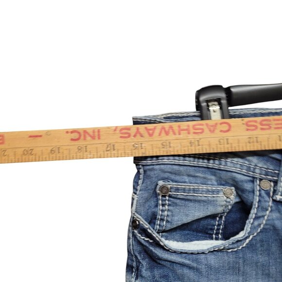 BKE Payton Curvy Stretch Mid Rise Blue Cropped Capri Jeans‎ Women’s 30 X 24 Crop - Picture 7 of 16